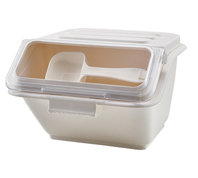2 GALLON, 40 CUP WHITE
INGREDIENT BIN NSF APPROVED,
PLASTIC COVER, SCOOP,STACKABLE
