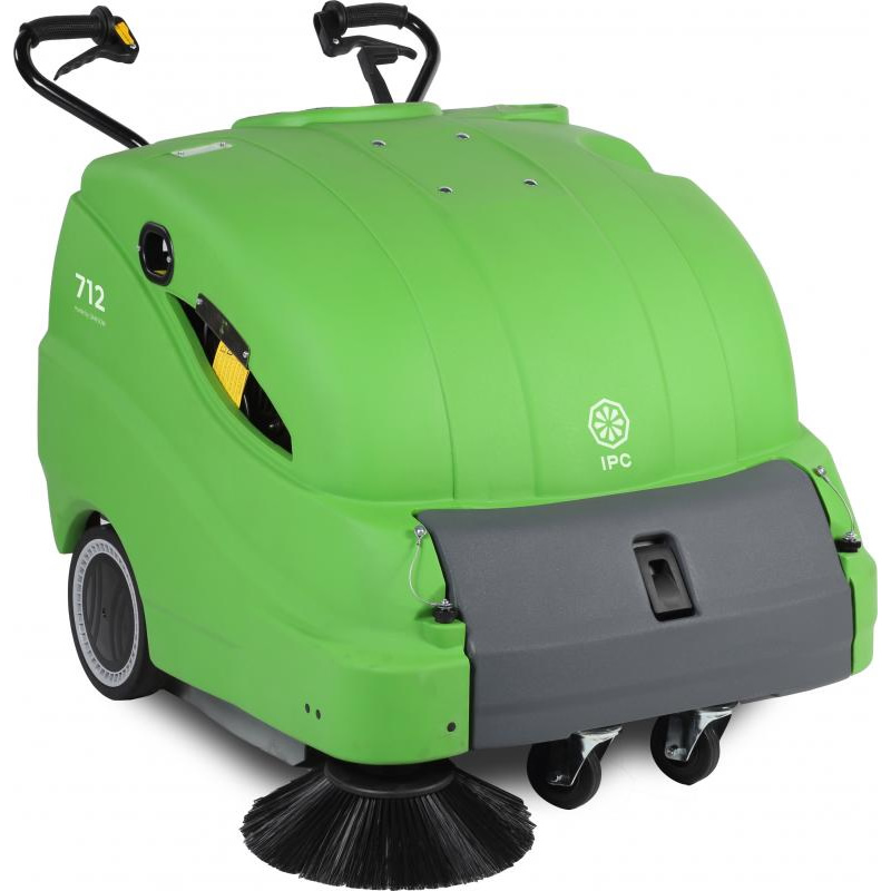 712 - 36&quot; WALK-BEHIND VACUUM
SWEEPER. 36&quot; CLEANING PATH,
17GAL CAPACITY, 2 - 140AH AGM
BATTERIES, AND ON-BOARD
CHARGER.