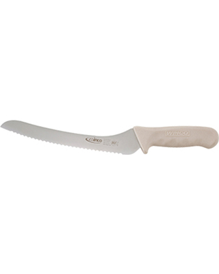 9&quot; BREAD KNIFE WITH WHITE POLYPROPYLENE HANDLE 1 EACH