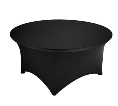 TABLE COVER STRETCH 30&quot; 80% 
NYLON, 20% SPENDEX BLEND 
MIDNIGHT BLACK