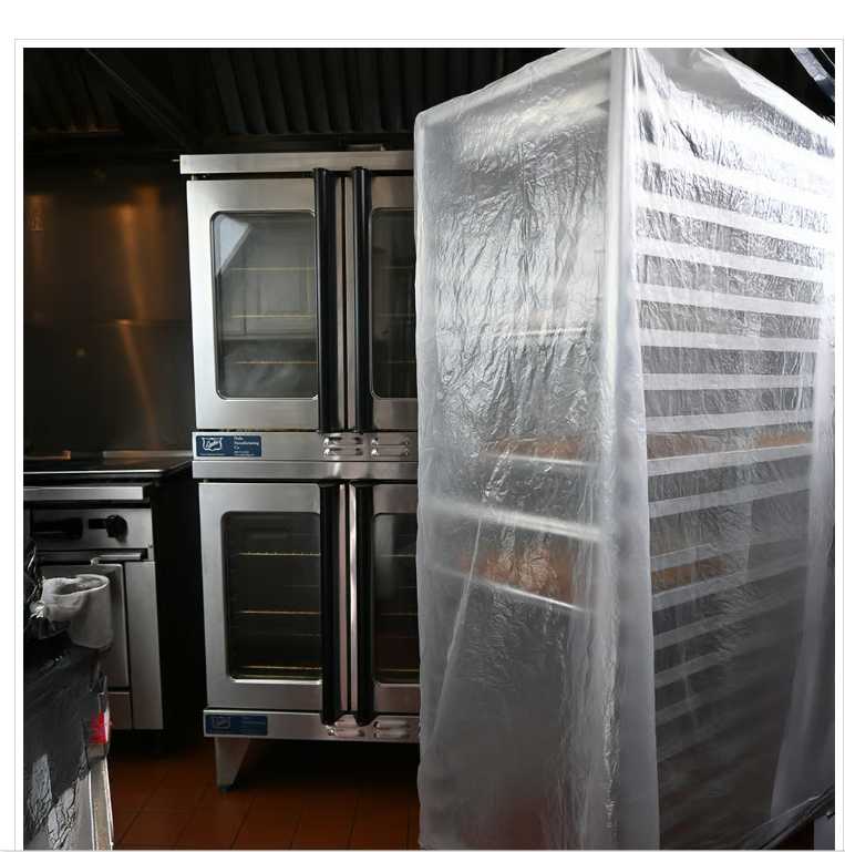BUN PAN RACK COVER 22X31X72   .75 MIL LDPE 100/CS