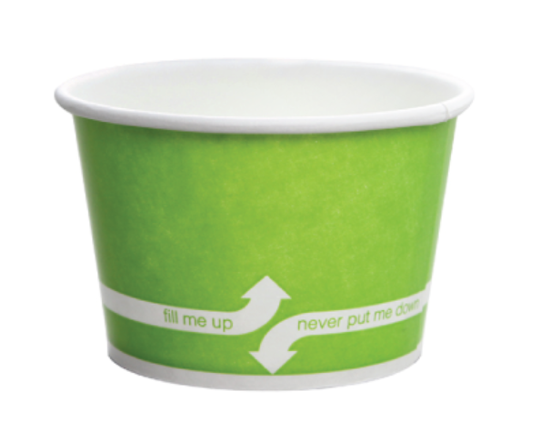CUP 8oz GREEN DOUBLE POLY  PAPER ICE CREAM COLD/HOT FOOD 