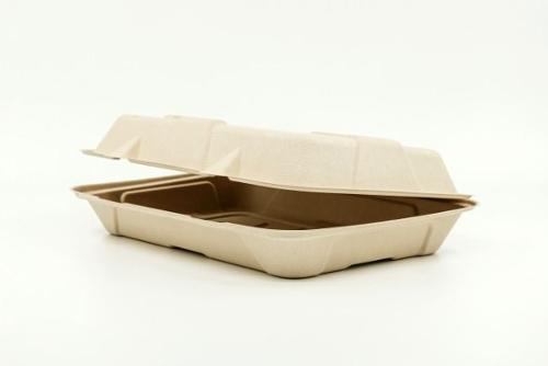 CONTAINER FIBER H/L 13X9X3  COMPOSTABLE 