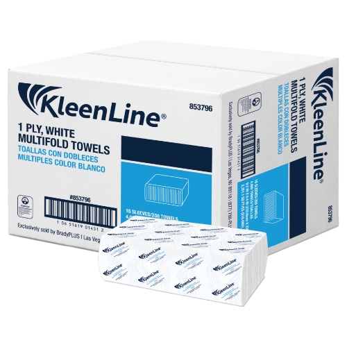KLEENLINE WHITE MULTIFOLD  PAPER TOWEL 9.2x9.4 16/250 CS